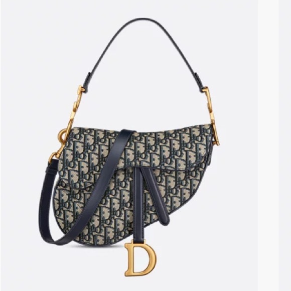 Dior Blue and Gold Shoulder Bag - Picture 1 of 16
